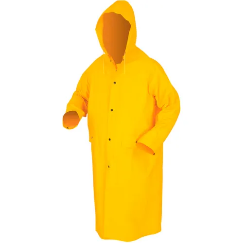 MCR Safety 200CM Classic Rain Coat, Medium, .35mm, PVC/Polyester, Detachable Hood, Yellow