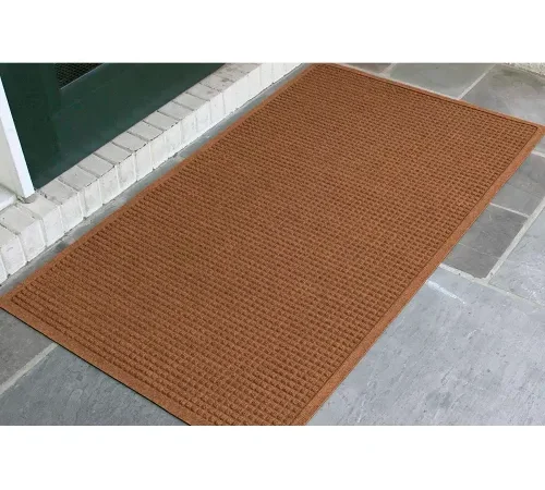 WaterHog® Squares Entrance Mat Fashion Border 3/8" Thick 3' x 5' Brown
