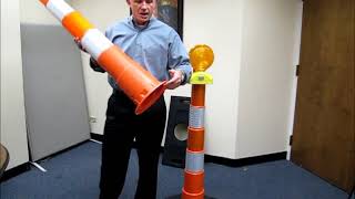 Plasticade Navicade 42" Plastic Channelizing Orange Cone, 4 6" Engineer Grade Sheeting Bands - Image 2