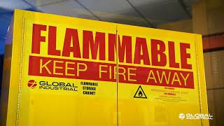 Global Industrial" Flammable Cabinet, Manual Close Double Door, 45 Gallon, 43"Wx18"Dx65"H - Image 6