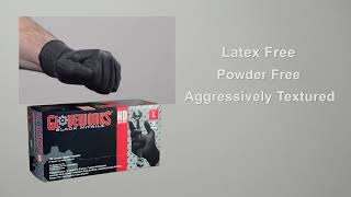 Ammex® GWBN Gloveworks Industrial Grade Textured Nitrile Gloves, Powder-Free, M, Blk, 100/Box, - Image 5
